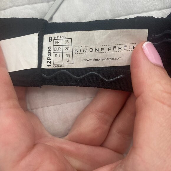Simone Perele Black Strapless Lace Bra Size 36B - Picture 2 of 5